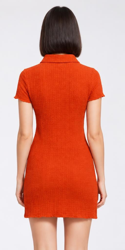 Polo-Minikleid – Orange – Rückansicht