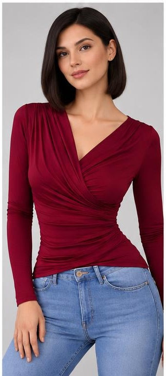 Wickelbluse – Bordeaux